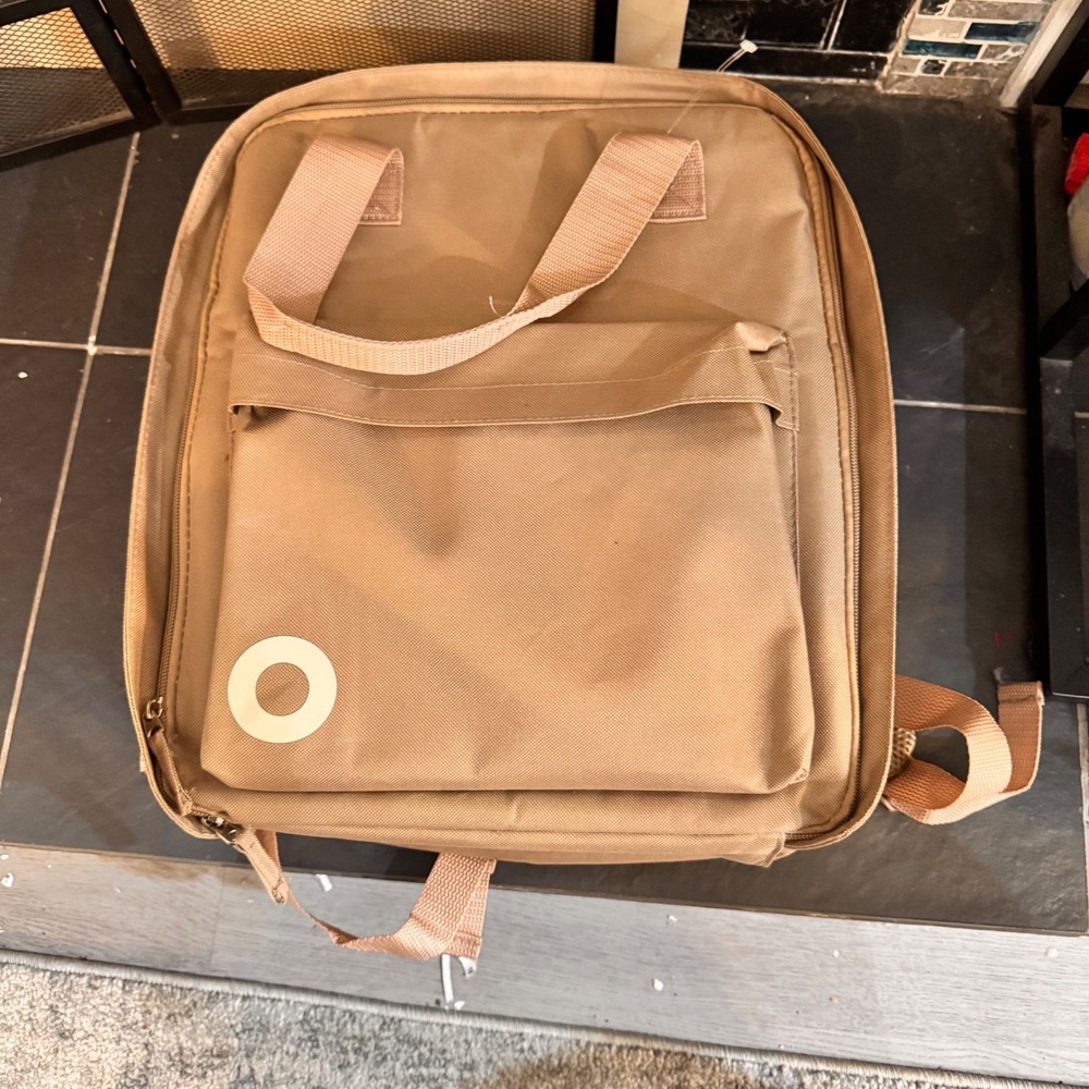 PAXMAN Tan Canvas Insulated Backpack with Multiple Pockets and‎ Padded Straps